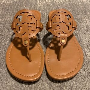 Tory Burch Miller Tan Leather Sandals 8